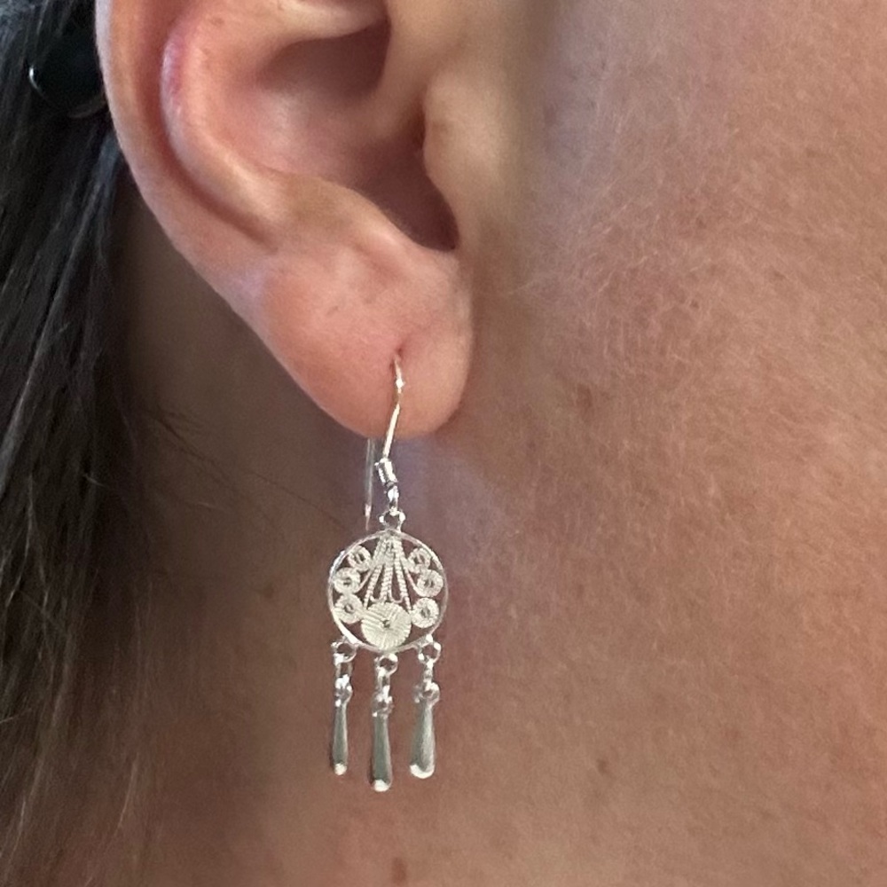 Elegant Silver Dreamcatcher Earrings